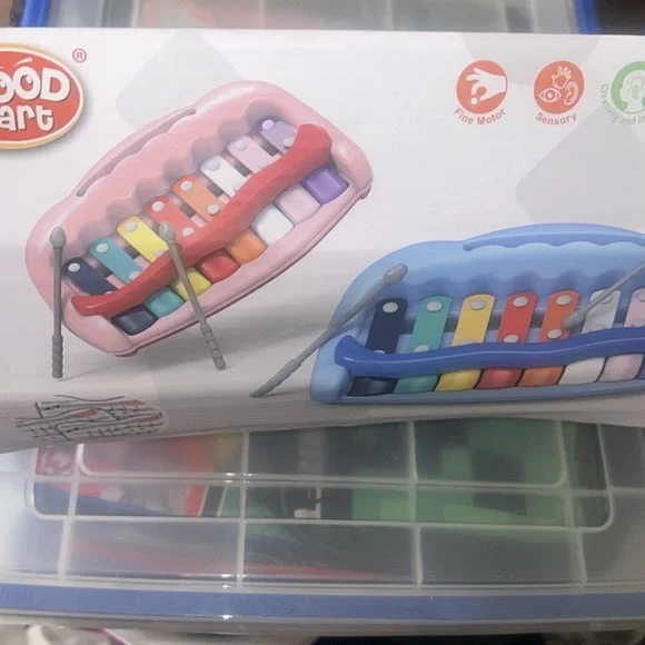 NWT BABY 2 In 1 Xylophone And PIANO BLUE SMOKE FREE HOME - Picture 2 of 2